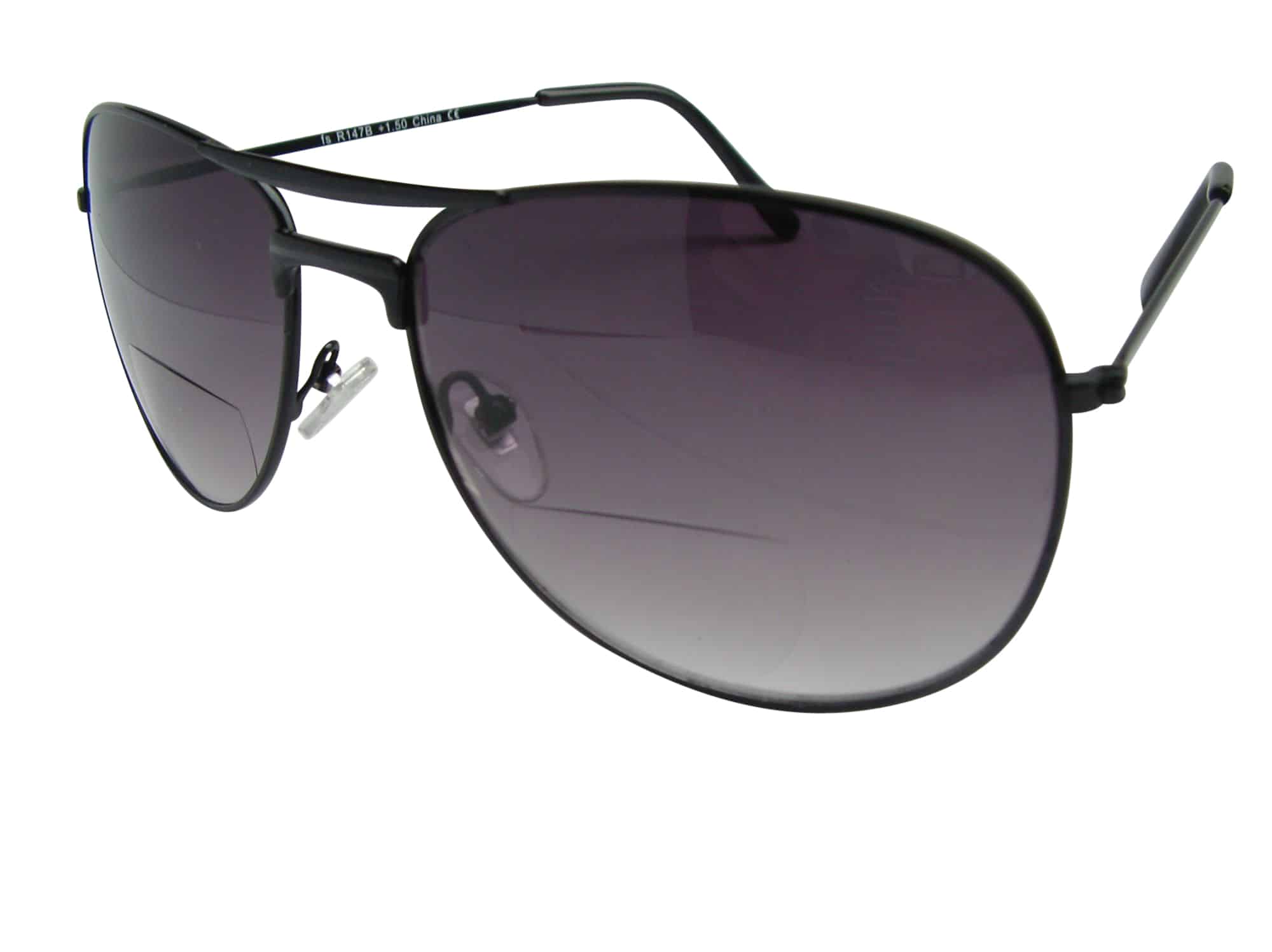 Mario Aviator Bifocal Sunglasses in Black