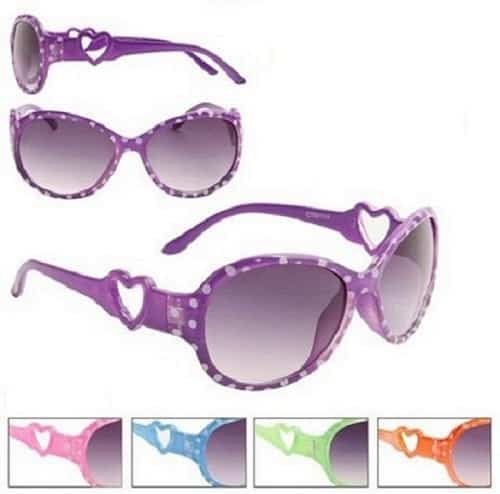 Girls Fashion Dotty Heart Sunglasses