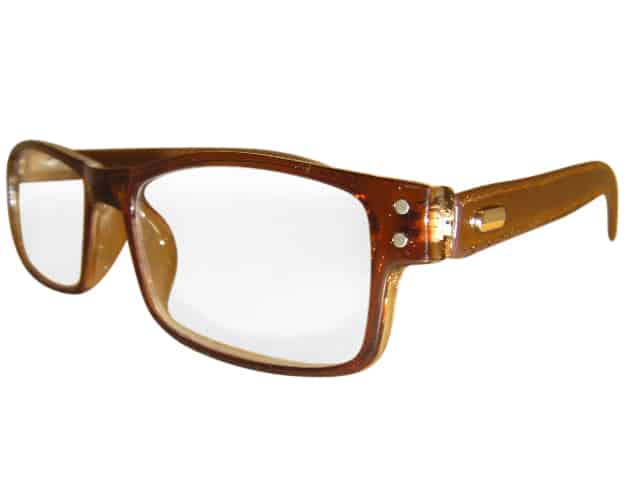 Andreas Reading Glasses with Pleather Arms in Brown