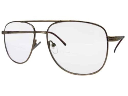 Texas Square Aviator Bifocal Reading Glasses in Gold