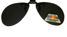 Clip on Flip up Polarised Sunglasses Small Aviator Dark