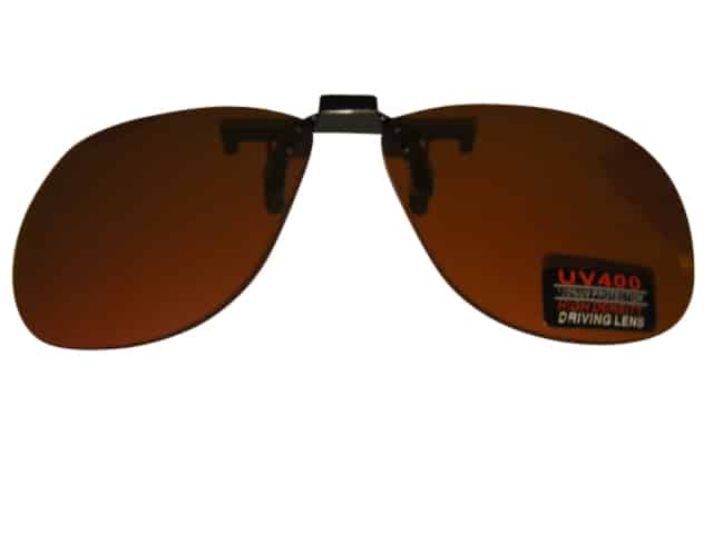 Clip on Flip up Sunglasses Low Sun Driving Lens