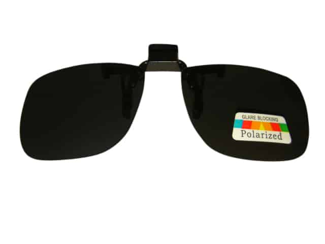 Clip on Flip up Polarised Sunglasses Square Amber